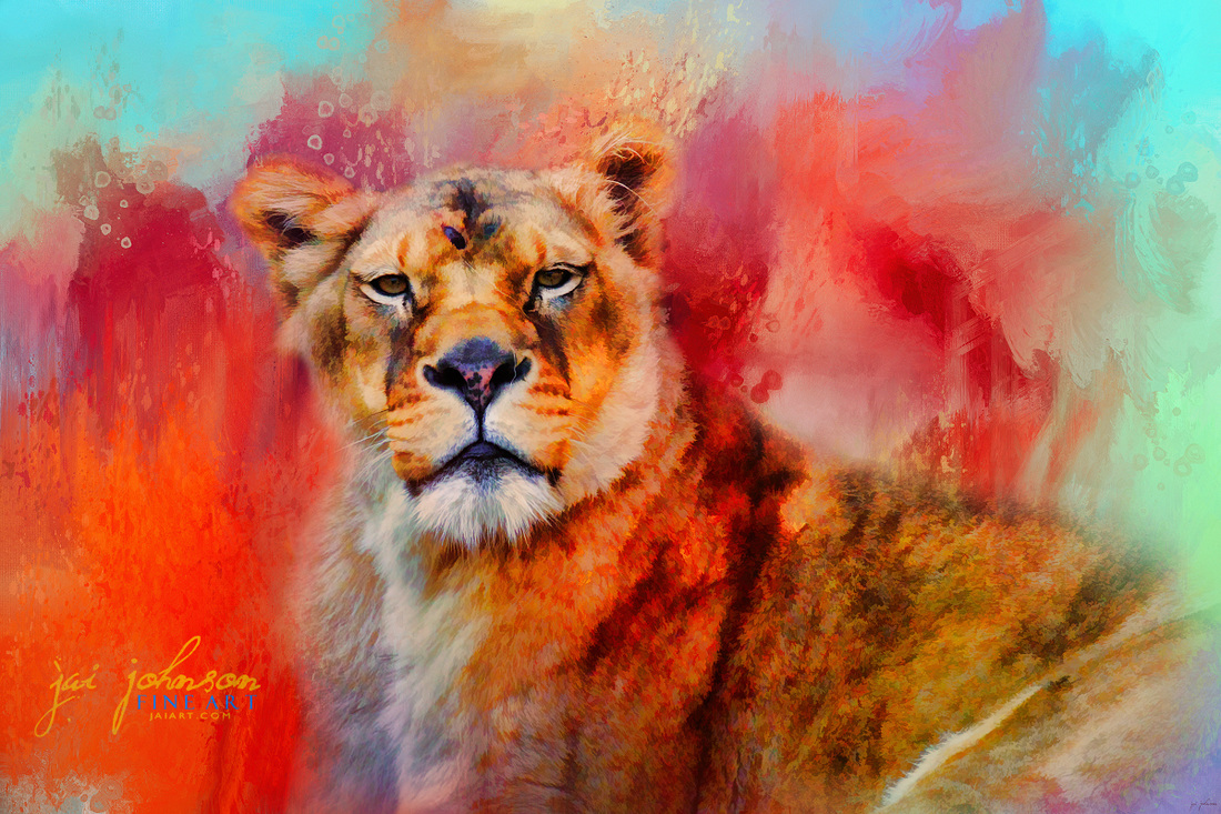 Colorful Expressions Lioness Art