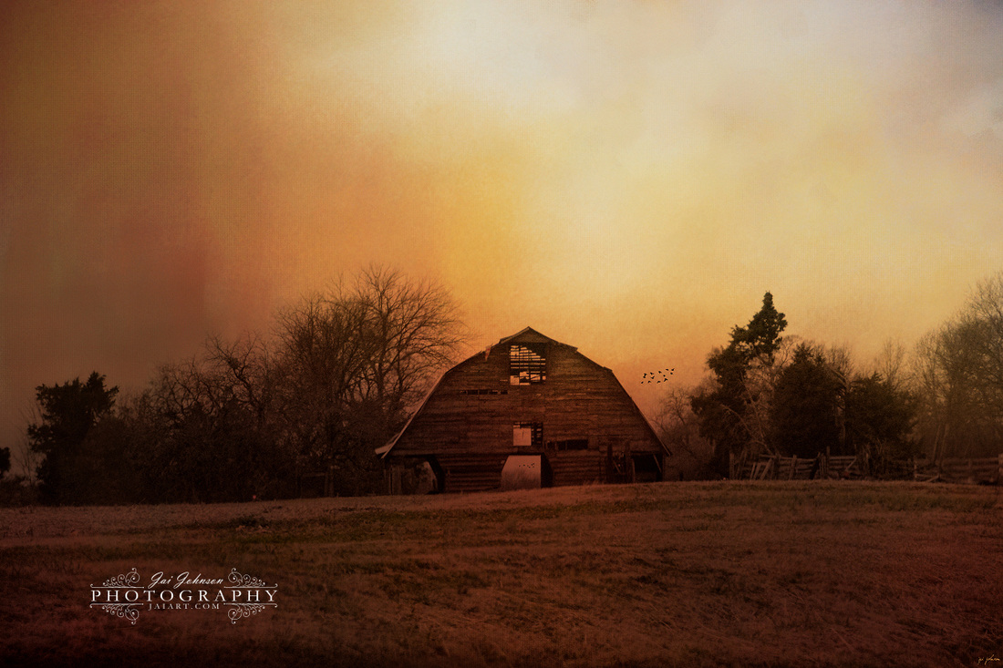 The Old Barn On A Fall Evening
