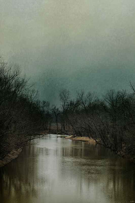 Cold Day At The River Landscape Scene