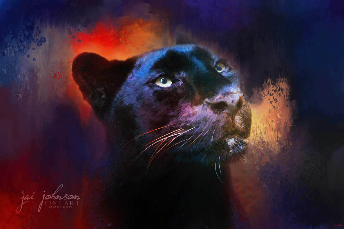 Colorful Expressions Black Leopard Art