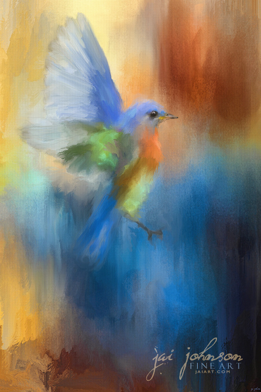 Flight of Fancy Bluebird Painting