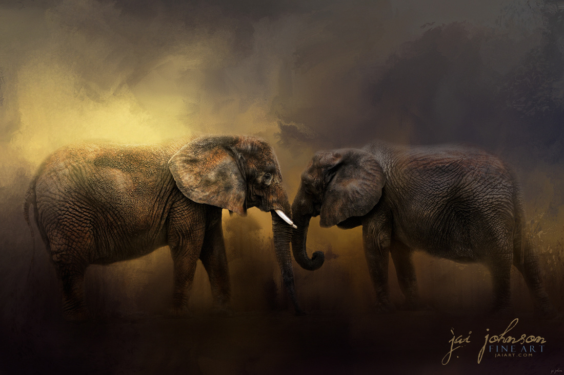 Together Through The Storms Elephant Art