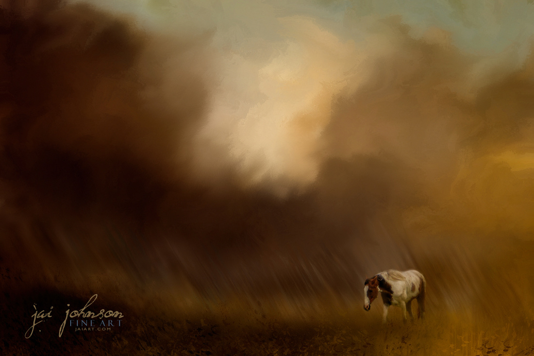 Traveling Through The Storm - Horse Art