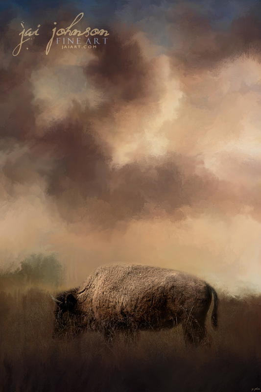 Bison Grazing At Sunrise - Buffalo Art